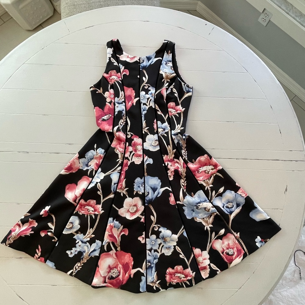 White House Black Market Scuba Knit Fit and Flare cut dress